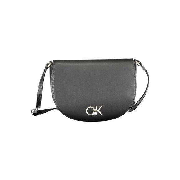 Calvin Klein Black Polyurethane Women Shoulder Women's Bag